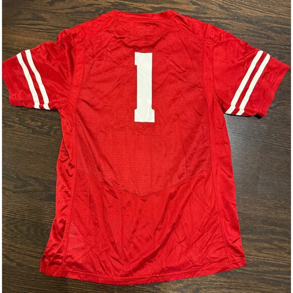 Youth Under Armour #1 Red Wisconsin Badgers Football Jersey Size Y XL MSRP$90 - Picture 2 of 4